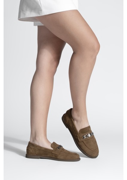 Kadın Loafer Makosen Tokalı Günlük Ayakkabı Zamira Kahve Süet fırsatları