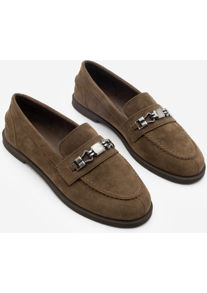 Kadın Loafer Makosen Tokalı Günlük Ayakkabı Zamira Kahve Süet indirimleri