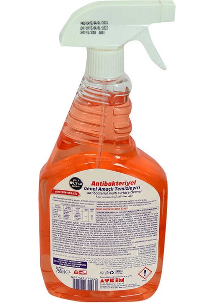 Genel Amaçlı Temizleyici Tüm Yüzeyler Için Tcu Spreyli 750 ml fiyatları