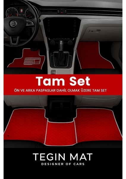 Toyota Rav4 2019-2025 Aracınıza Özel Eva Paspas Kırmızı Beyaz | Kaymaz ve Yıkanabilir Taraftar Oto Paspas modelleri