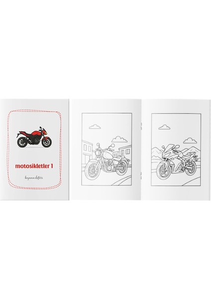 Motosikletler Boyama Kitabı 1