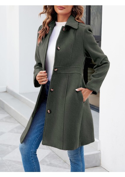 Dikiş Detaylı Kadın Kaşe Kaban fiyatları