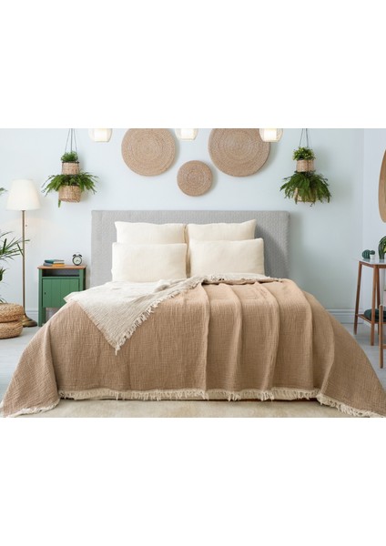 - Tek Kişilik Müslin Yatak Örtüsü - Müslin Pike - 180X230CM Müslin Yatak Örtüsü