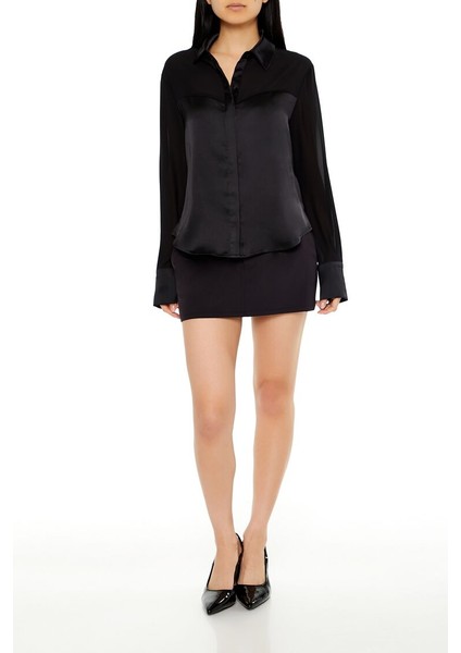 Bol Kesim Transparan Düğmeli Gömlek fiyatları