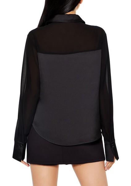 Bol Kesim Transparan Düğmeli Gömlek indirimleri