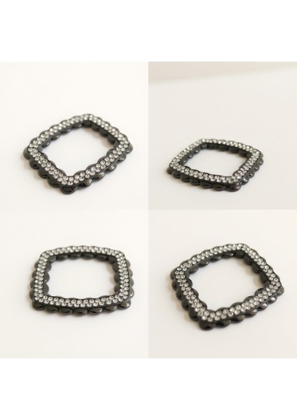 Metal Dekoratif Aksesuar – Parlak Kristal Detaylı Ayakkabı, Çanta, Kemer Tokası 5x4.5 cm ( 1 Çift )