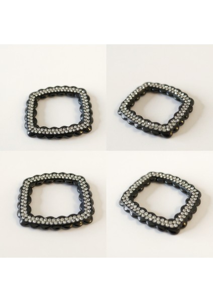 Metal Dekoratif Aksesuar – Parlak Kristal Detaylı Ayakkabı, Çanta, Kemer Tokası 5x4.5 cm ( 1 Çift )