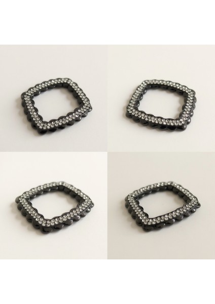 Metal Dekoratif Aksesuar – Parlak Kristal Detaylı Ayakkabı, Çanta, Kemer Tokası 5x4.5 cm ( 1 Çift )