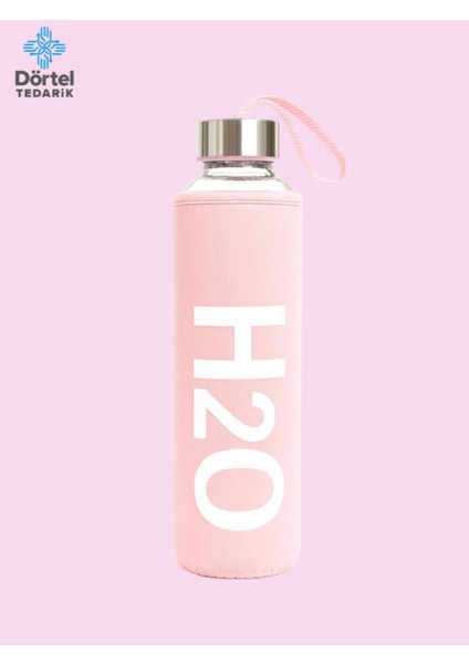 H2o Kılıflı Cam Matara 600 Ml