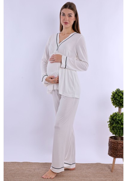 Ekru Hamile Lohusa Pijama Takımı fiyatları