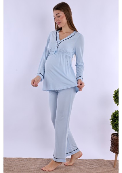 Mavi Hamile Lohusa Pijama Takımı indirimleri