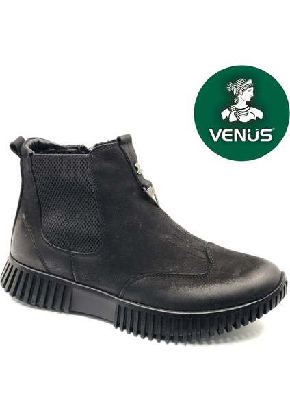 Turgana Hakiki Deri Düz Kaymaz Taban Ortopedik Kadın Bot