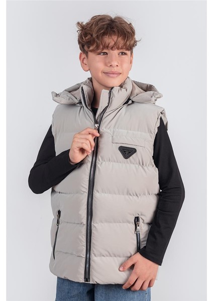 Kapüşonlu Erkek Çocuk Nova Kumaş Şişme Yelek modelleri
