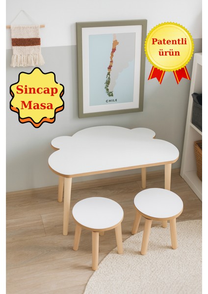 Çocuk Aktivite Masası, Etkinlik Masası, Çocuk, Sincap Çalışma Masa- Sandalye Takımı Yaz- Sil Yüzey