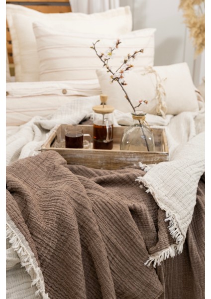 - Tek Kişilik Müslin Yatak Örtüsü - Müslin Pike - 180X230CM Müslin Yatak Örtüsü