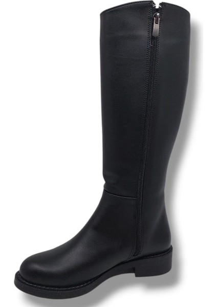 Izlife 232 Kadın Siyah Uzun Fermuarlı Alçak Topuklu Çizme fiyatları