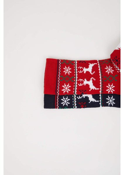 Kadın Yılbaşı Temalı 2'li Pamuklu Uzun Çorap fırsatları