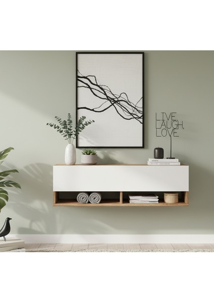 Lia Hol Antre Dresuar Duvara Monte 100CM Atlantik Çam - Beyaz