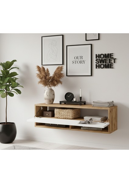 Lia Hol Antre Dresuar Duvara Monte 100CM Atlantik Çam - Beyaz fırsatları