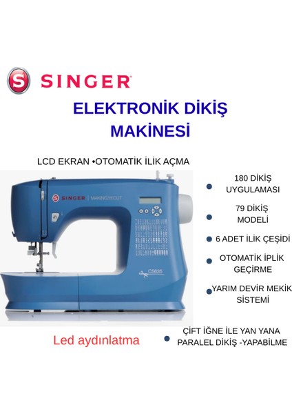 C5635 Elektronik Dikiş Makinesi 180 Dikiş Uygulaması Singer Türkiye Garantili