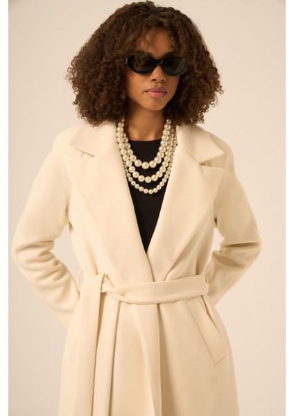 Bayan Kaşe Kaban Ekru 31251 fiyatları