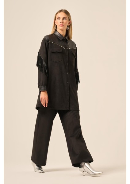 Bayan Scuba Süet Ikili Takım Siyah 31232