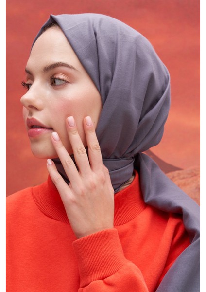 Kare Desen Modal Jakar Şal Gri