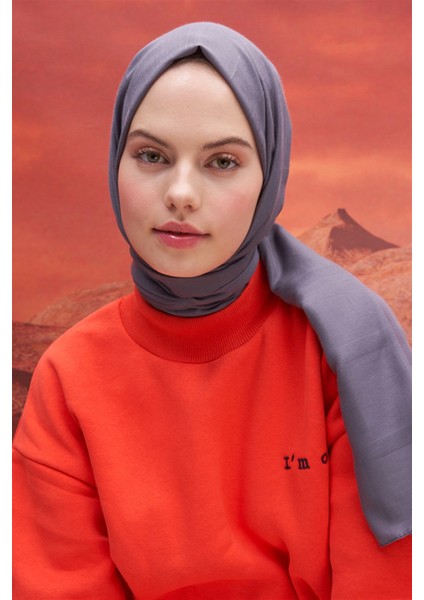 Kare Desen Modal Jakar Şal Gri modelleri