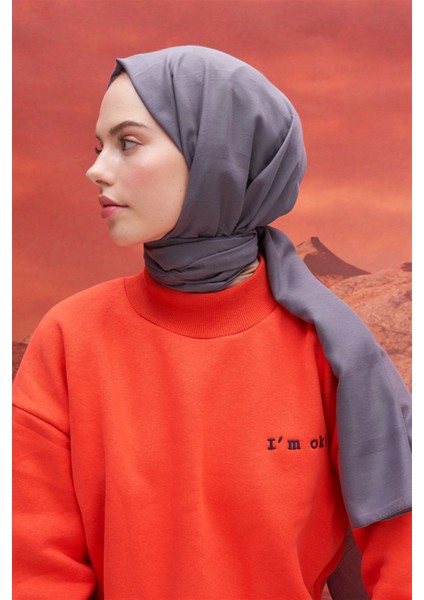 Kare Desen Modal Jakar Şal Gri