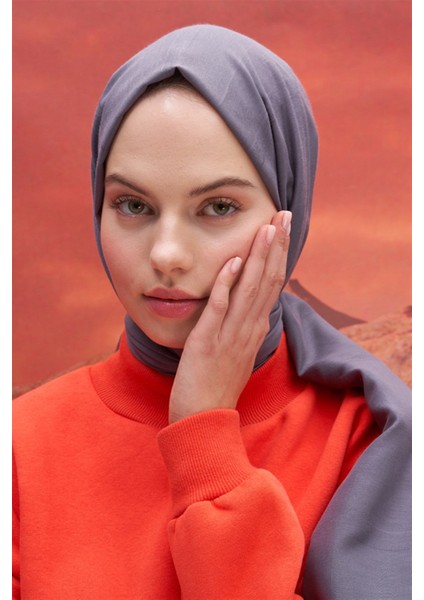 Kare Desen Modal Jakar Şal Gri