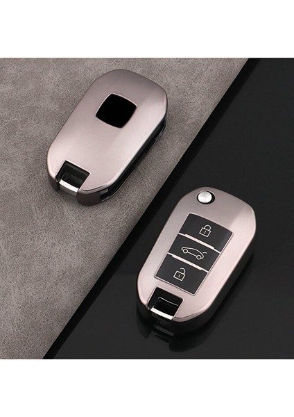Peugeot 208 308 301 3008 5008 Citroen C-Elysee Gri Silikon Anahtar Kılıfı Anahtar Kabı
