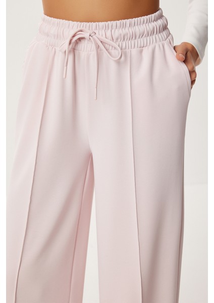 Nervürlü Yumuşak Modal Eşofman Altı LUB0288 Şeker Pembe fırsatları