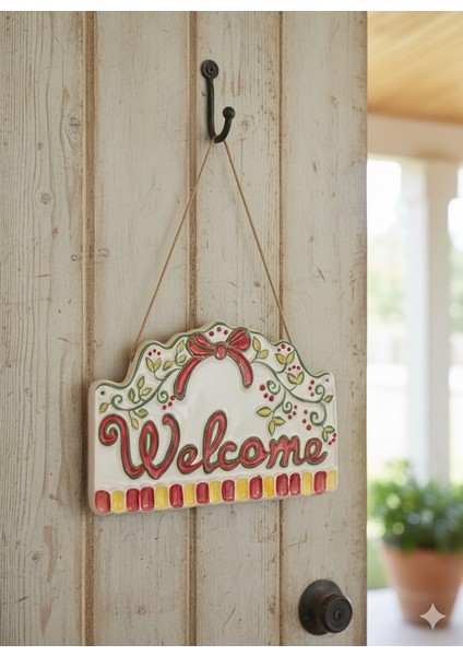 Welcome Seramik Kapı Süsü