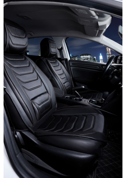 Citroen C4 Grand Picasso 3 Tekli Oto Koltuk Kılıfı Ön Arka Set Siyah Scr