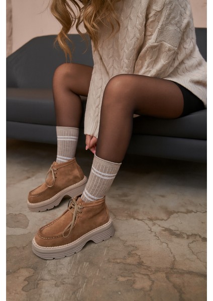 Anna Camal Süet Renkli Casual Bağcıklı Kadın Bot modelleri