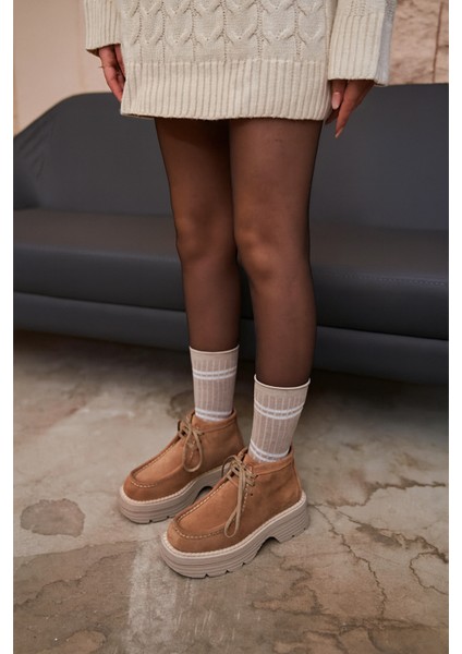 Anna Camal Süet Renkli Casual Bağcıklı Kadın Bot fırsatları