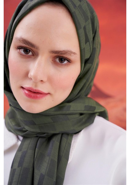 Küpçizgi Jakar Italyan Ipekli Şal Haki