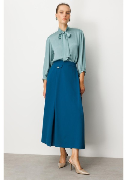 Sahte Cep Detaylı Krep Etek-Petrol fırsatları