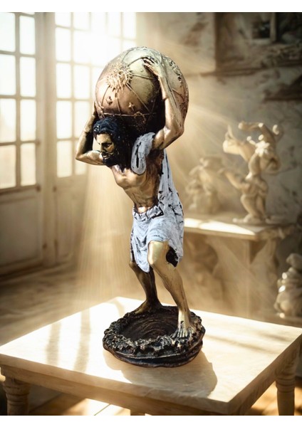 Beyaz Polyester Atlas Biblosu Mitolojik Heykel Biblo 20 cm