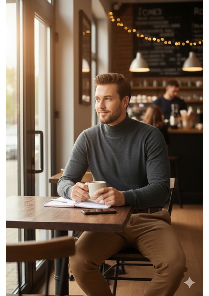 Erkek Kışlık Yarım Balıkçı Yaka Kazak Pamuklu Marina Örme Uzun Kollu Düz Renk Rahat Kesim modelleri