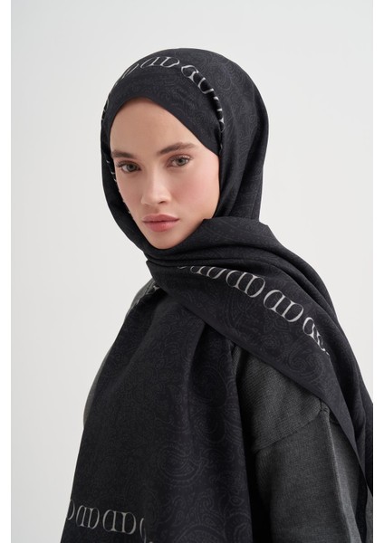 Elenora Monogram Floş Şal Siyah fiyatları