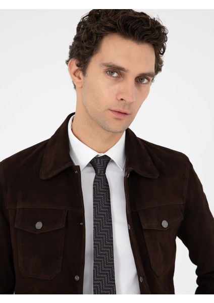 Erkek Koyu Kahverengi Süet Deri Ceket 50296132-VR084 fiyatları