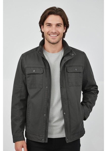 Erkek Kanvas Hakim Yaka Içi Kürklü Spor Mont M2645 BGL-ST04917