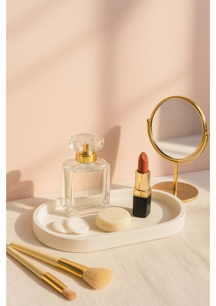 Beyaz Beton Oval Tepsi – Şık ve Dayanıklı Dekoratif Sunum Tepsisi (18×9 Cm) fırsatları