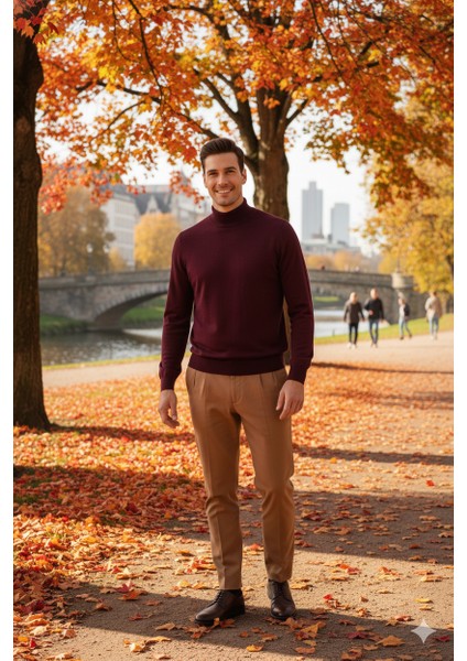 Erkek Kışlık Yarım Balıkçı Yaka Kazak Pamuklu Marina Örme Uzun Kollu Düz Renk Rahat Kesim indirimleri