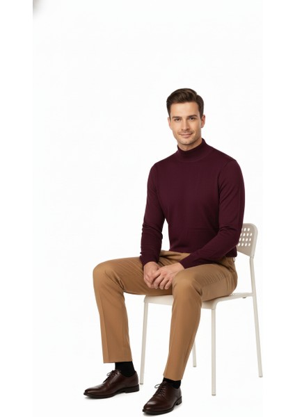 Erkek Kışlık Yarım Balıkçı Yaka Kazak Pamuklu Marina Örme Uzun Kollu Düz Renk Rahat Kesim modelleri