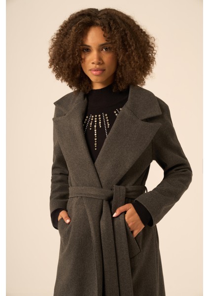 Bayan Kaşe Kaban Gri 31251 fiyatları