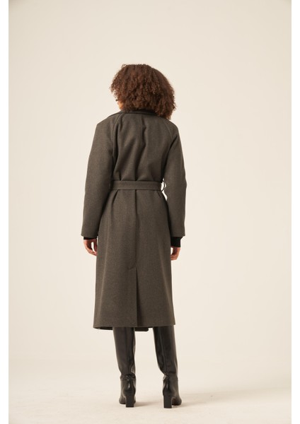 Bayan Kaşe Kaban Gri 31251