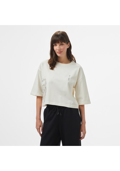 Unıted4 Kadın Krem T-Shirt