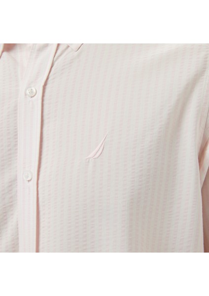 Erkek Pembe Classic Fit Çizgili Gömlek indirimleri